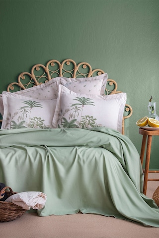 Apricitas Home Noble Adaçayı Çift Kişilik %60 Bambu %40 Pamuk Pike Takımı Yeşil