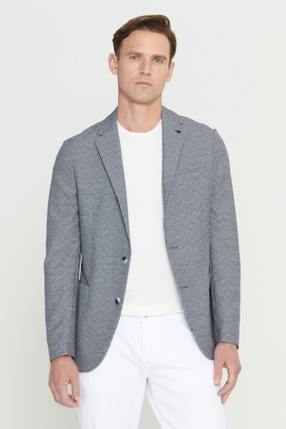 AC&Co / Altınyıldız Classics Erkek Sıyah Beyaz Slim Fit Dar Kesim Mono Yaka Desenli Blazer Ceket Sıyah Beyaz