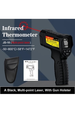 Honeybeeshop Jd-10 Laolau Dijital Kızılötesi Termometre 50 800c 1472f Temassız Sıcaklık Ölçer Endüstriyel Ev Yemekleri Araç Bakımı Barbekü
