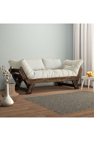 Woodesk Adalar Masif Ceviz-kırık Beyaz Renk 2li Kanepe Cpt8128-21