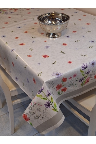 Elyaflı Pvc Muşamba - Desenli Silinebilir Masa Örtüsü Gri Mrl122 Gri