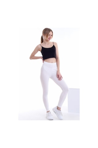 Self Clothing Kadın Beyaz Penye Kumaş Tayt Yüksek Bel Slf1290Beyaz