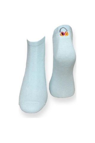 3'lü Unısex Sevimli Emoji Tasarımlı Esnek Nem Alabilen Pamuklu Spor Soket Çoraplar Çok Renkli