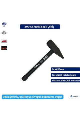 Metal Saplı Çekiç 300 Gr Dövme Çelik Profesyonel Ergonomik Tamirat Montaj Çekici