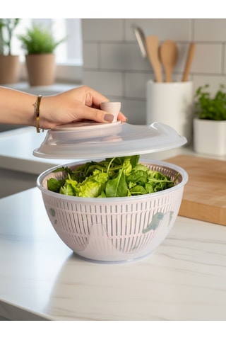 Salata Ve Sebze Kurutucu 4,75 Litre Salata Kurutucu Şeffaf
