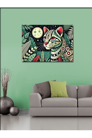 Kanvas Tablo Desenli Sevimli Kedi 100cmx140cm