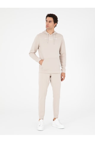 Cacharel Bej Jogger Fit Paçası Lastikli Pamuk Karışımlı Eşofman Altı