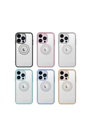 Zore Apple iPhone 13 Pro Uyumlu Kamera Korumalı Logo Gösteren Omsy Esta Kılıf-rose Gold