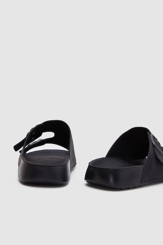 Twn Siyah Çift Tokalı Terlik 4ect9ort5011m Siyah