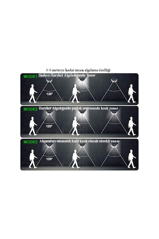 4 Adet Solar Bahçe Lambası 100 Led Bahçe Aplik Bahçe Lambası Bahç