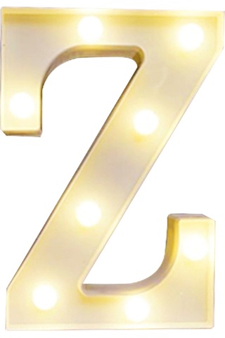 Maiyame Z Harfi Led Işıklı Dekoratif Lambası - Ip54 Su Geçirmez - Sıcak Beyaz Işık - 2xaa Pil Pil Yok - Parti, Düğün, Ev Dekorasyonu Diğer