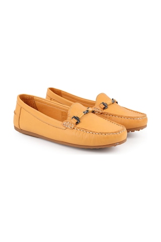 Libero L081.25701 Antik Görünümlü Metal Toka Detaylı Esnek Termo Taban Kadın Loafer Sarı