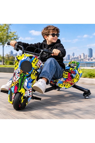 İnwelt Drift Car Bluetooth Hoparlörlü Graffiti Desenli Drift Scoote
