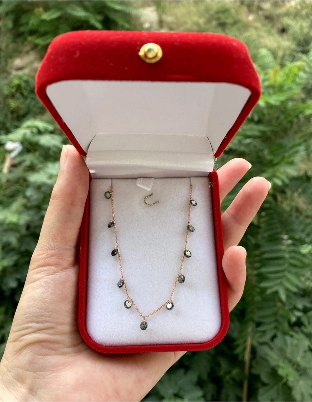 Mistik Topaz Taşlı Kolye Rose - Gold - Gümüş