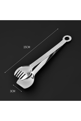 Mutfak, Izgara, Barbekü Ve Büfe İçin 2'li 15 Cm Paslanmaz Çelik Servis Maşası Seti