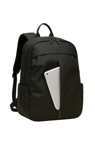 Sırt Çantası Laptop Bölmeli Su İtici Fermuarlı Özellikli Siyah