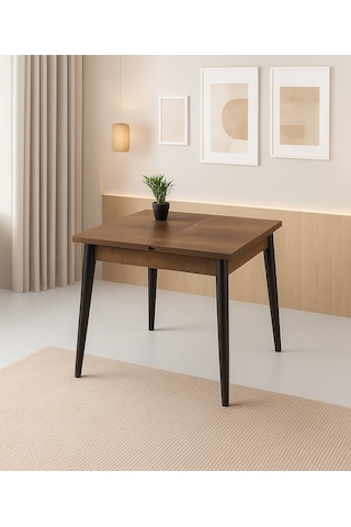 Yanlardan Açılır Büyüyen Yemek Masası Ceviz 65 x 100 CM Sadece Masa