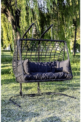 Btk Concept Legend Çift Kişilik Salıncak, Rattan Antrasit