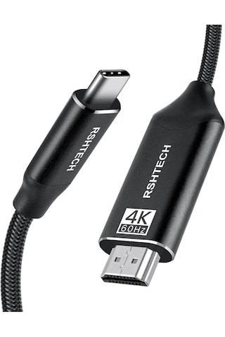 Rshtech Usb C - Hdmı Kablosu 1.8 Metre 4k 60hz Type C - Hdmı Kablosu 4k 60hz Örgü Kablo