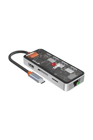 Gnp 8in1 Usb Type-c Hub Port Adaptör Hdmı 4k Usb Ethernet Pd Girişli Apple Uyumlu MacBook 2 Yıl