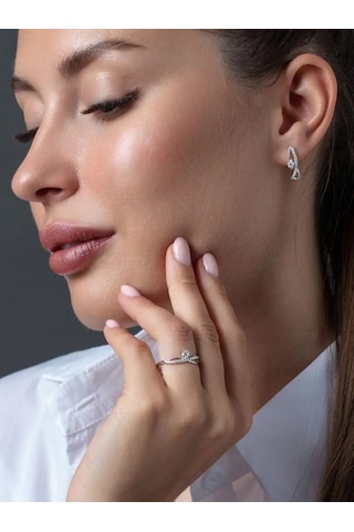 Alekseev Jewellery 925 Ayar Gümüş Taşlı Mücevher Yüzük Yoldaki 169787038 Gri