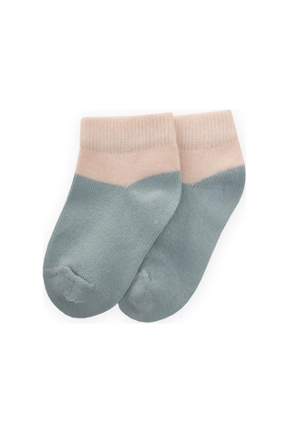 Cigit İki Renkli Bebe Patik Çorabı 0-4 Yaş Mint Yeşil Mint Yeşili