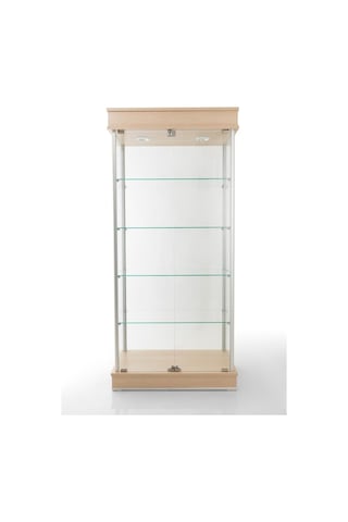 40x80xH175, Camlı Vitrin, Koleksiyon-Teşhir Vitrini, Acmv80Meşe