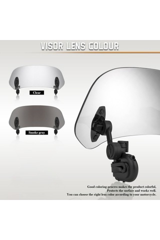 Ulzyvf Motorsiklet Rüzgar Savar: 180 Ayarlanabilir, Universal, Gürültü Azaltıcı, Kolay Montaj 36.5x15.5cm