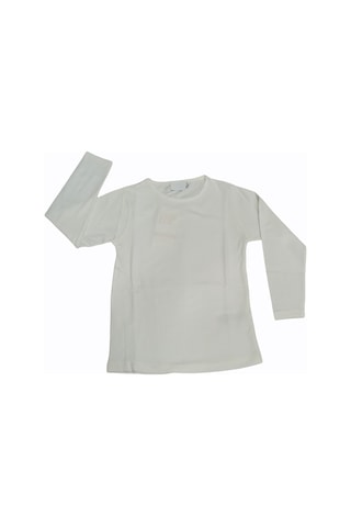 Özdemirli Bebe Basic Düz Bisiklet Yaka Uzun Kollu Likralı Badi Sweat T-shirt Krem