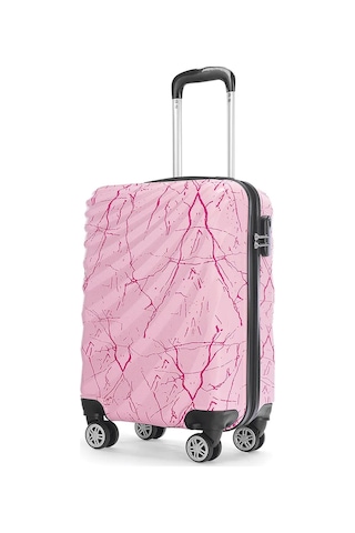 Wexta Wx-300 Baskılı Şeker Pembe Kabin Boy Valiz Pembe