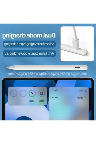 Pazly İpad Stylus Manyetik Şarjlı Type-c & Kablosuz, Gerçek Zamanlı Güç Çift Modlu