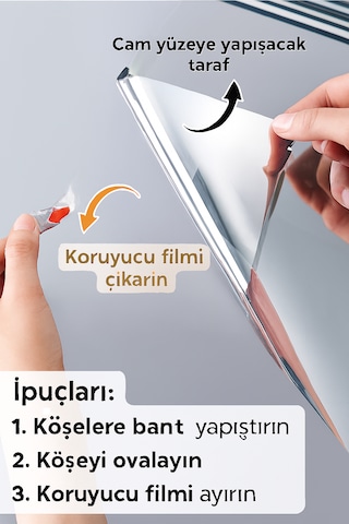 Aynalı Cam Filmi %85 Isı Yalıtımlı Çizilmez 100 Cm X 3 Metre