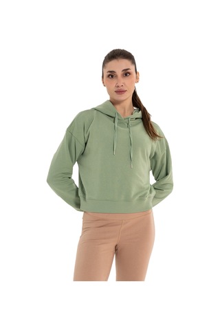 Inguz Kapüşonlu Organik Pamuk Hoodie Su Yeşili