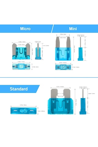 Araç Sigorta Seti 300 Parça 3 Boy Micro/mini/standart Boy Düzenleyici Kutusunda 2 - 3 - 5 - 7.5 - 10 -15 - 20 - 25 - 30 - 35