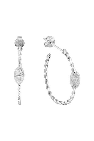 Zirkon Taşlı Pırlanta Montür Gümüş Rengi Kaplama Oval Desenli Gü