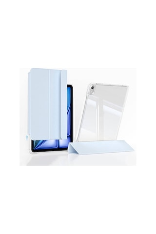 Apple iPad Uyumlu Air 11 2024 Kılıf Magnetik Ayrılabilen Airbagli Zore Sliding Tablet Kılıfı-mavi Açık Kapaklı Kılıf
