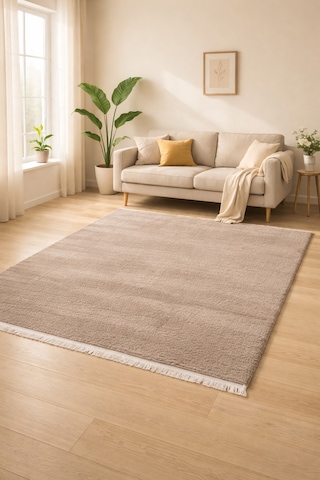 Melena Carpet Premium Modern Peluş Halı Kaymaz Taban Yumuşak Dokulu Lüks Salon Halısı Kahverengi