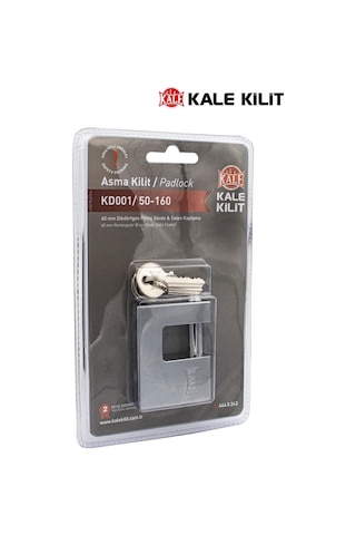 Kd001/50/160 Kale Yatay Çelik Sürgülü Asma Kilit 60mm