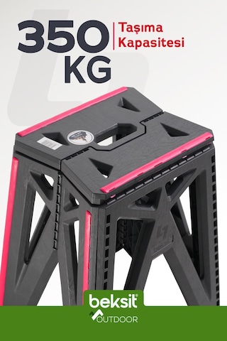 Beksit Outdoor Herkül L Katlanır Reflektörlü Tabure 2'li (Antrasit)