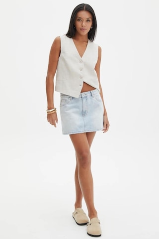 Madmext Buz Mavi Mini Jean Etek Mg2099 Buz Mavi
