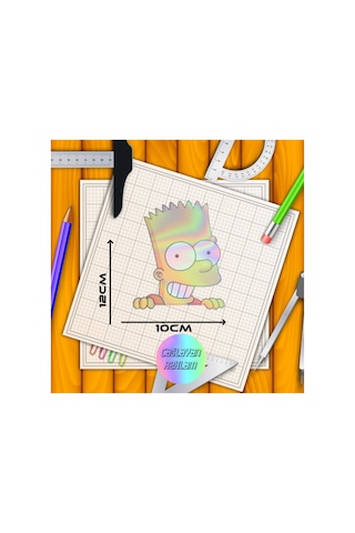 Simpson Sticker Araba, Motorsiklet, Kask, Laptop, Cam Sticker 12x10 Cm