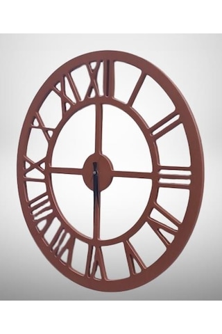 Duvar Saat Ahşap Mdf 60 Cm Model Çapında Doğal Renk Kutuda Sevk El Yapım Doğal Ahşap