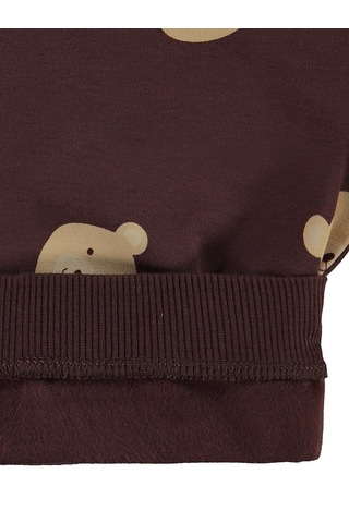 Civil Baby Ayıcık Baskılı 6-18 Ay Sweatshirt - Kahverengi Acı Kahverengi