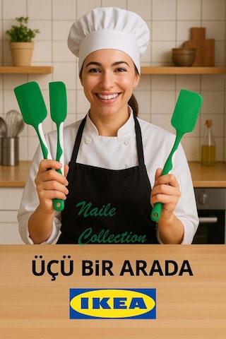 Ikea Spatula 3 Lü Set Yeşil Yeşil
