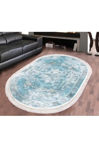 Brillant Latex Oval Kaymaz Taban Halı-Best Hle11308.801-(150X230)
