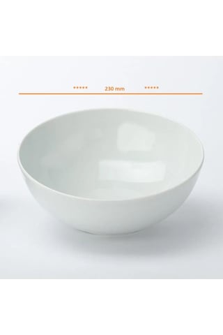 Porselen Salata Kasesi Çok Amaçlı Sunum Tabağı 23 Cm Porselen Kase Beyaz