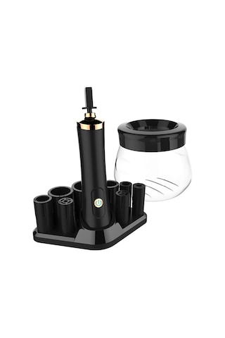 Springsun Elektrikli Makine: Make-up Fırçalarını Otomatik Yıkayın Ve Kurutun - Pil Li, Siyah, 8 Silikon Kılıf İçerir