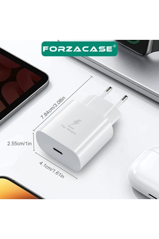 Forzacase İphone 15 - 16 Serisi İle Uyumlu Hızlı Şarj 25w Type-c To Type-c Şarj Cihazı Seti - Fc1026 Beyaz