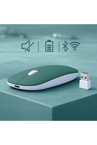 Tüm Cihazlara Uyumlu Bluetooth Mouse Şarjlı Batarya Usb Dongle Ve Şarj Kablosu Dahil 16591