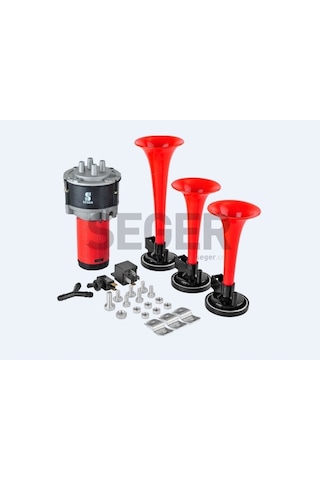 Ahmet Otomotiv Kendinden Kompresörlü Arap Korna - 3 Borulu Arap Korna - Motorlu Arap Korna 24 Volt